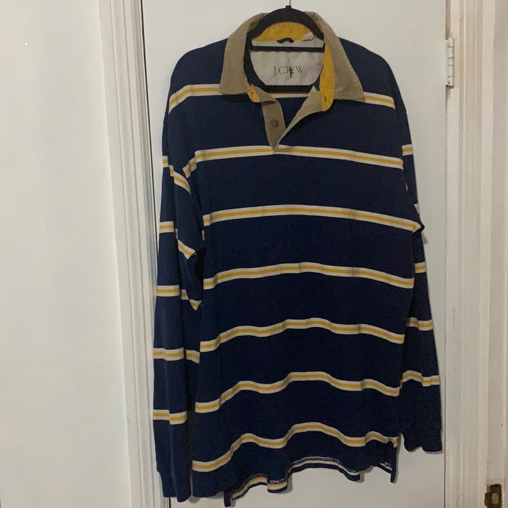 J. Crew XL Navy/Gold Rugby